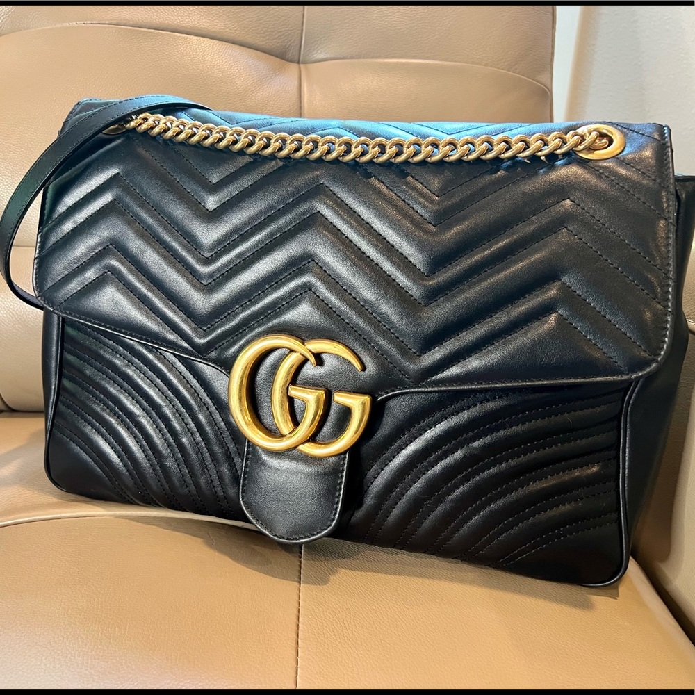 SOLD x x Gucci Calfskin Matelasse Large GG Marmont Shoulder Bag - Picture 4 of 17